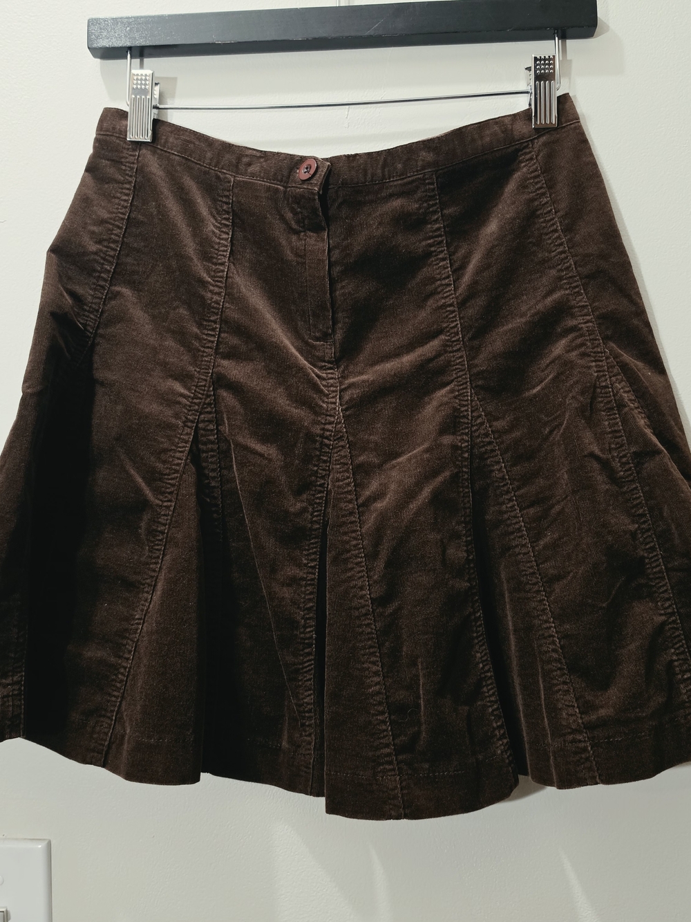 dELiA*s Choco Brown Corduroy Cotton Aline Mini Skirt Size S Whimsigoth 90s Y2k - Picture 1 of 6